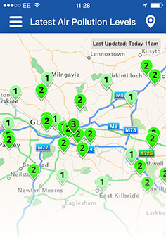 Screenshot of the AQ Scotland app